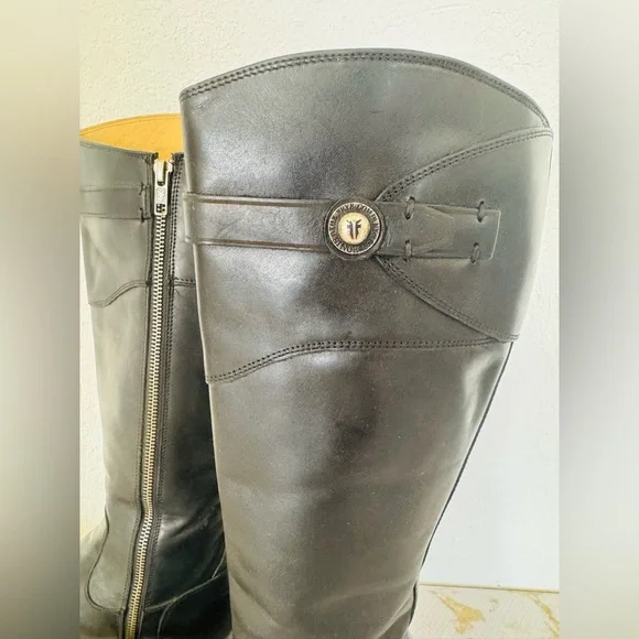 🔥🔥FINAL CLEARENCE🔥🔥 FRYE Women’s Molly Knee High Black Leather Boots - Picture 4 of 12
